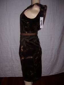 Dolce & Gabbana Ladies Dress Brown Tye Dye Size 2 NWT  
