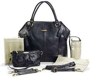 Timi & Leslie Faux Leather Baby Diaper Bag Charlie Black NEW TL 211 