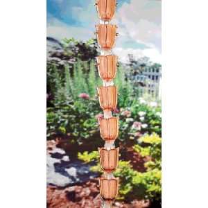    Polished Bluebell (18 cup) Copper Rain Chains Patio, Lawn & Garden