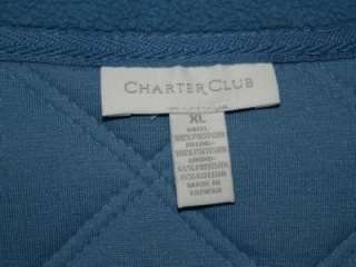 Charter Club Womens Quilted Long Sleeve Fleece Jacket / Coat   Size X 