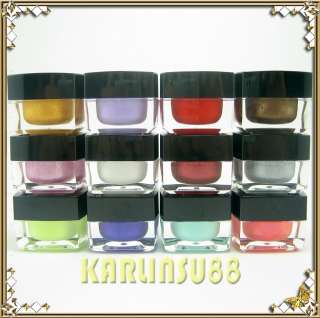 12 Solid Color Opaque Mix UV Builder Gel Nail Art Set J  