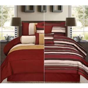  Harmony, 7 Piece Reversible Pin Tuck Design Comforter Set 