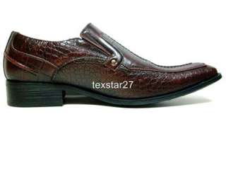 ALDO Brown Faux Crocodile Design Loafer Dress Casual Shoes Styled In 