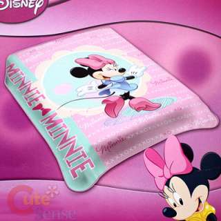 Disney Minnie Mouse Twin Mink Plush Blanket  Flowers  