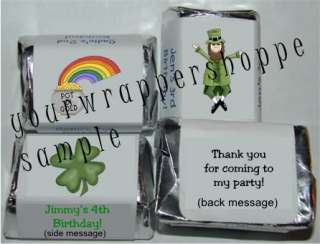 ST. PATRICKS DAY Candy Wrappers Kiss Labels FAVORS  