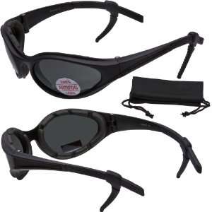 Windmaster Foam Padded Motorcycle Sunglasses FREE Rubber EAR LOCKS and 