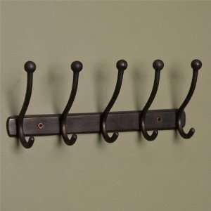  Morano Solid Brass Coat Rack with Double Hooks   Oil 