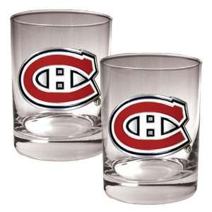  Montreal Canadiens NHL 2pc Rocks Glass Set   Primary Logo 