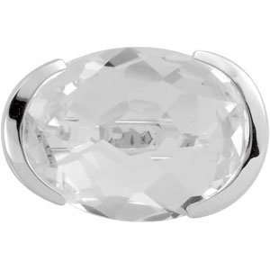   Silver 20.00X15.00MM Genuine Checkerboard Whit Quartz Ring Jewelry