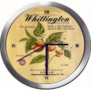  WHITTINGTON 14 Inch Coffee Metal Clock Quartz Movement 