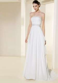 New white Wedding Prom Gown Ball Dress size custom  