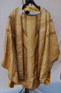 Old Gold Vestment set + Chasuble, Stole, Chalice Veil  
