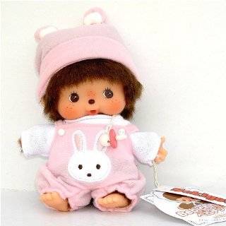  Monchhichi Girl with Pink Bib Handerchief Toys & Games