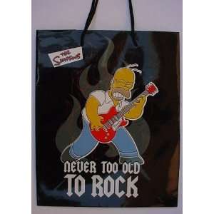  HOMER SIMPSON The Simpsons Gift Bag NEVER TOO OLD TO ROCK 