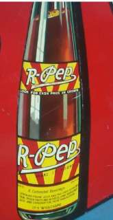 Vintage Old Rare R Pep Soda pop Metal Advertising Sign Unusual L@@K 