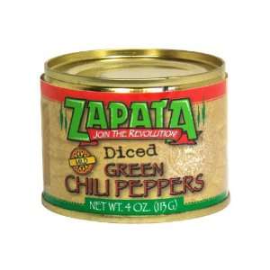  Zapata, Pepper Green Diced Mild, 4 OZ (Pack of 24) Health 