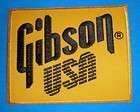 GIBSON GUITAR Embrodered Iron On YELLOW MUSIC Patch W/ 