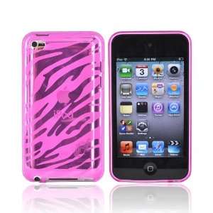  HOT PINK ZEBRA for iPod Touch 4 Crystal Silicone Case 