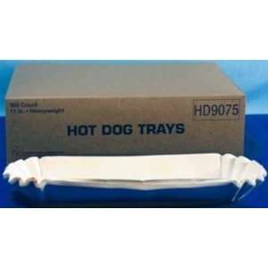    Heavy Weight White Hot Dog Tray   11 Inches
