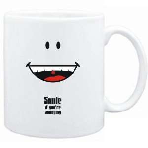    Mug White  Smile if youre annoying  Adjetives