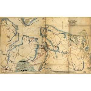  Civil War Map Copy of a map military reconnaissance Dept 