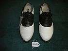 Ladies Mizuno Black & White Leather Size 6 Metal Spike Golf Shoes 