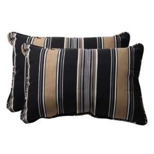  Pillow Perfect 449548 Decorative Black Tan Stripe Toss 