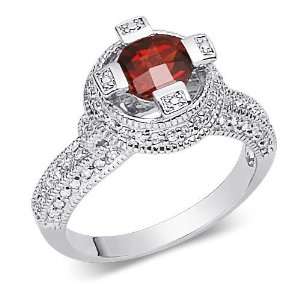 Exclusive 1.25 carats total weight Round Shape Checker Board Garnet 
