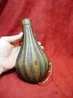 19c ~ Antique Black Powder Copper Flask & Genuine Horn Flask  