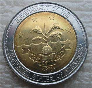 MICRONESIA 1 Dollar 2004 UNC Bi metal Independence  