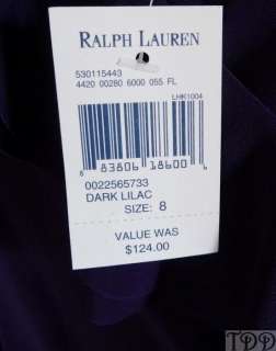 NWT Ralph Lauren Purple Sleeveless Fitted Dress New 8  
