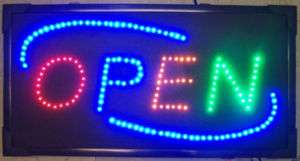 LED OPEN SIGN light up motion flashing display signs  