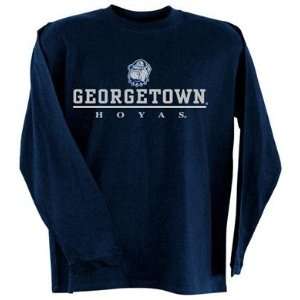  Georgetown University Hoyas NCAA Navy Long Sleeve T Shirt 