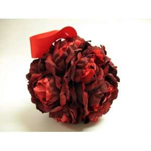  Red and Claret Rose Kissing Ball
