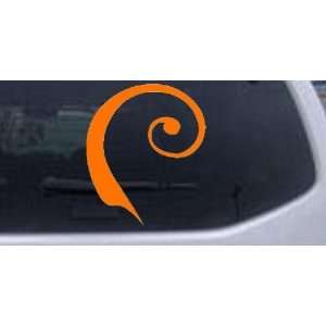 Single Line Swirl Car Window Wall Laptop Decal Sticker    Orange 12in 