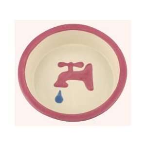  Melia Pink Tap Design Ceramic Dog Bowl SMALL Kitchen 