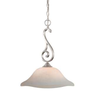   Pendant Lighting Fixture, Brushed Nickel, White Marble Glass, Vaxcel
