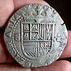 MAGNIFICENT SPANISH COLONIAL LARGE SILVER COIN 8 REALES PHILIP II 1556 