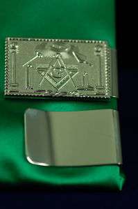 Masonic Money Clip Silver with Working Tools  