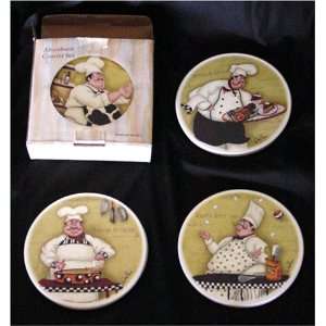 Chefs Best Friend Coaster Set   with the FAT CHEF s  