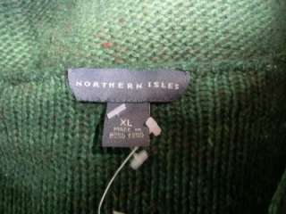 NORTHERN ISLES GREEN GORGEOUS Sweater XL Leaves Womens Designer  