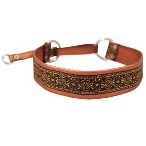 Genuine Leather 1.5 Wide Martingale Dog Collar Choker, Fits 20.5 24 