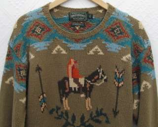 Polo Country Ralph Lauren Hand Knit Native American Indian Sweater 