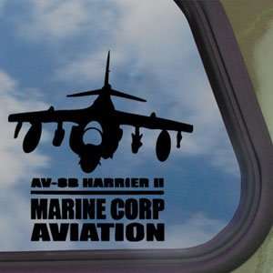  AV 8B Harrier II Marines USMC Black Decal Window Sticker 