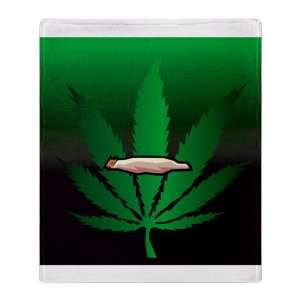    Stadium Throw Blanket Marijuana Joint and Leaf 