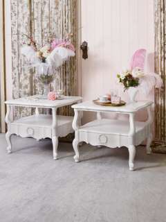 Shabby Cottage Chic Louis XV SINGLE Side Table Square Roses French 