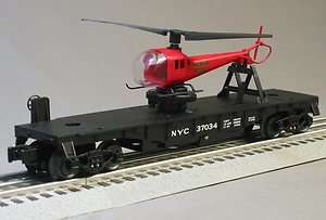 LIONEL NYC FLYER FLATCAR LAUNCHING HELICOPTER train car 6 30156  