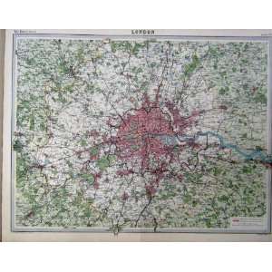  1920 Colour Map London River Thames Streets