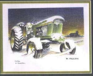 John Deere Print 4020 Tractor Print Limited Editon #d 172/500 SIGNED 