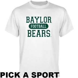  Baylor Bears White Custom Sport T shirt   Sports 